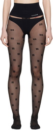 GANNI Black Butterfly Lace Tights