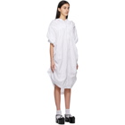 Noir Kei Ninomiya White Cotton Broadcloth Short Sleeve Dress