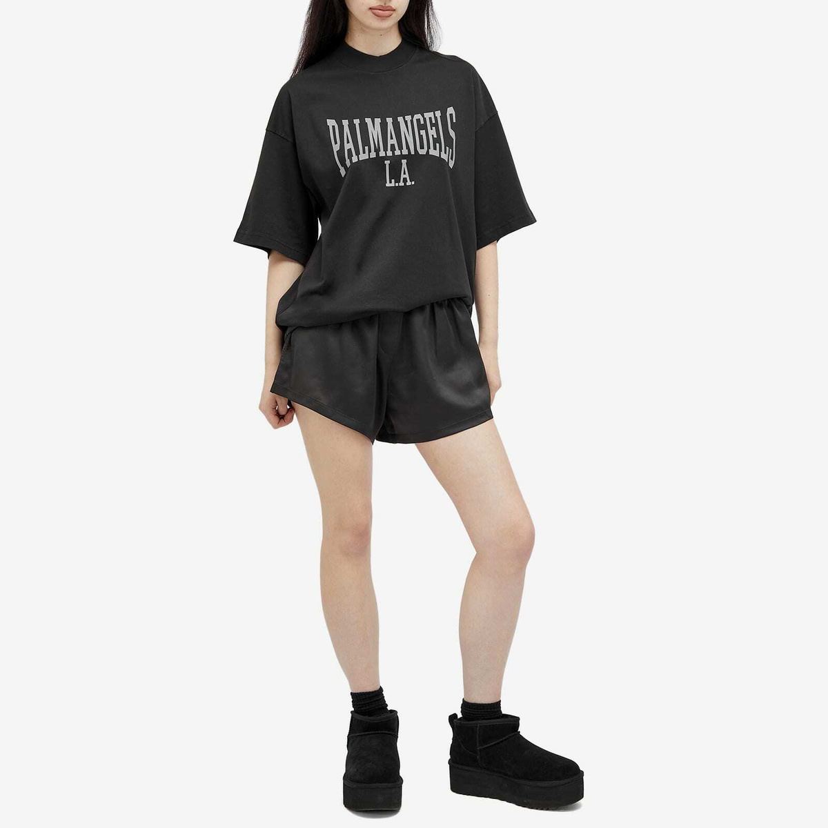 Palm Angels Women's Label Boxer Shorts in Black
