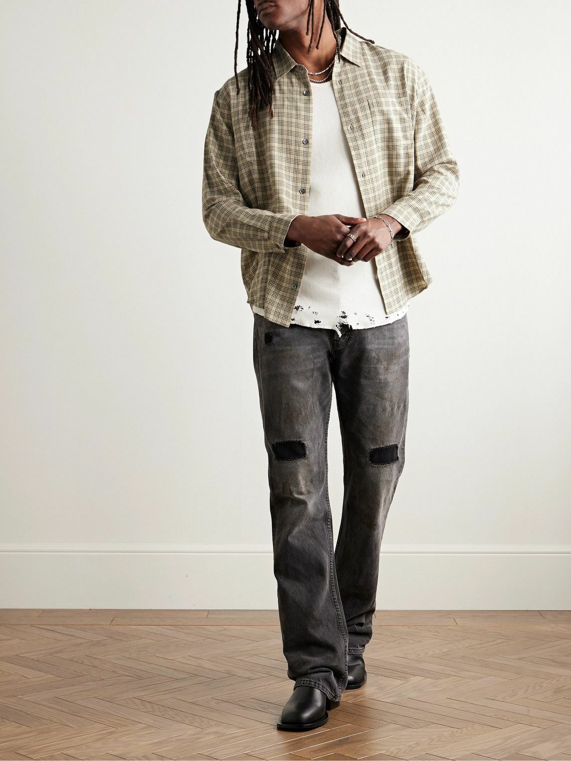 John Elliott - Cloak Checked Woven Shirt - Neutrals