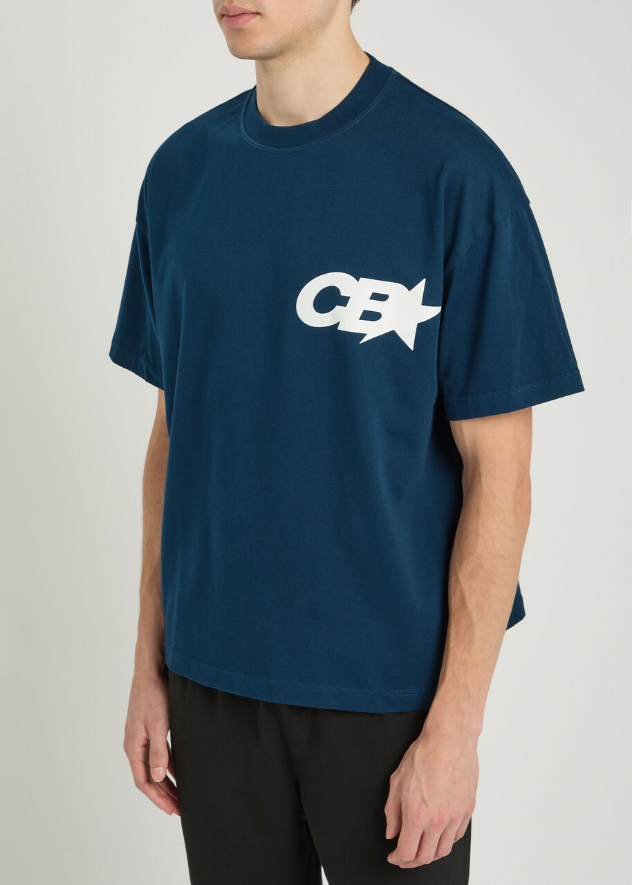 Cole Buxton Star Racing Logo-print Cotton T-shirt Navy
