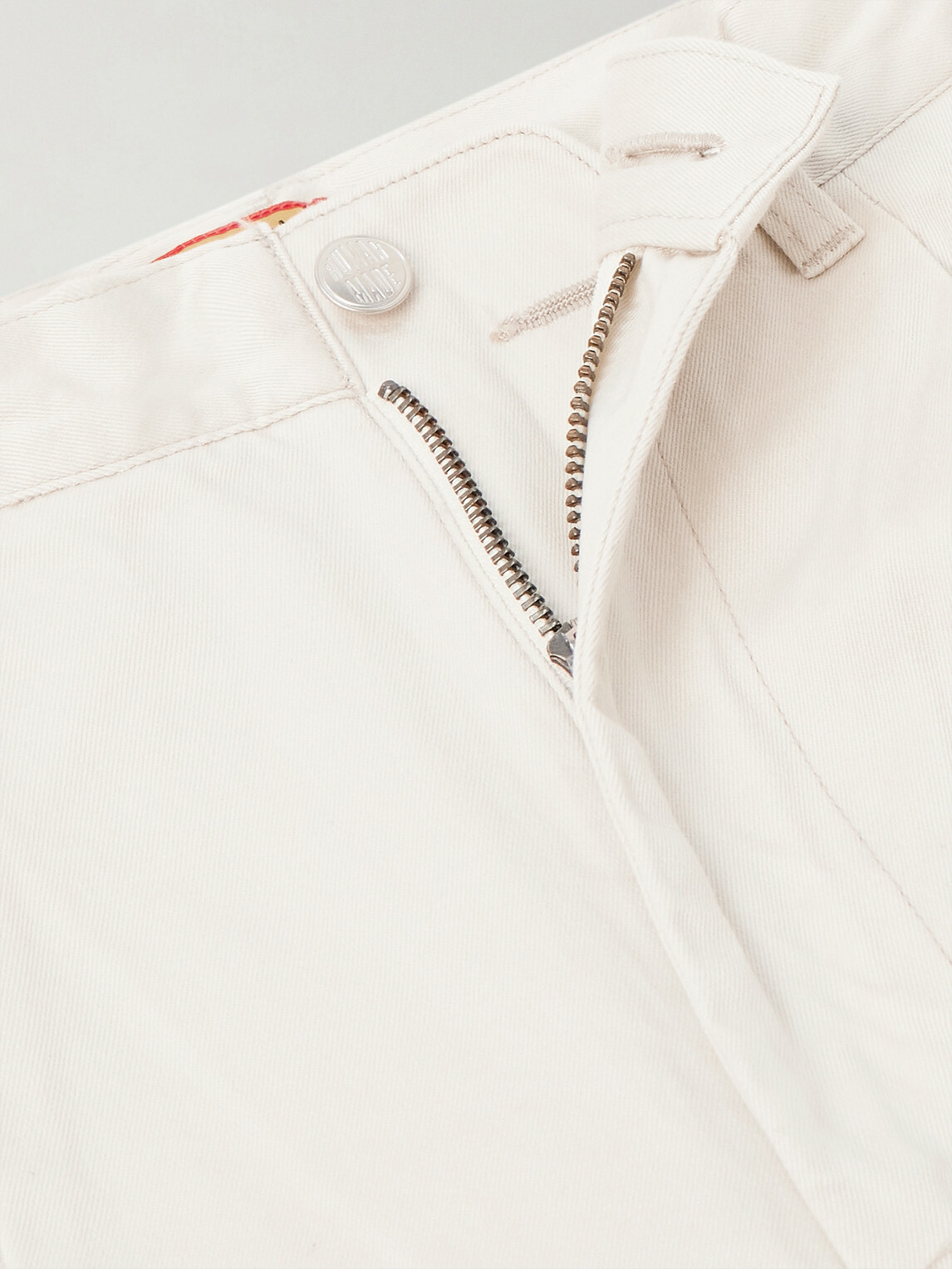Human Made - Wide-Leg Logo-Embroidered Pleated Cotton-Twill Chinos - White