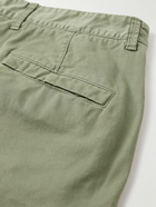 Stone Island - Straight-Leg Logo-Appliquéd Stretch-Cotton Shorts - Green