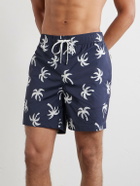 Onia - Charles Straight-Leg Mid-Lenght Printed Swim Shorts - Blue