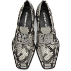 Alexander Wang Black and White Snake Print Parker Low Loafers