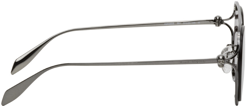 Alexander McQueen Gunmetal Aviator Sunglasses