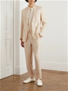 Barena - Ameo Sttraight-Leg Pleated Striped Linen Suit Trousers - Neutrals