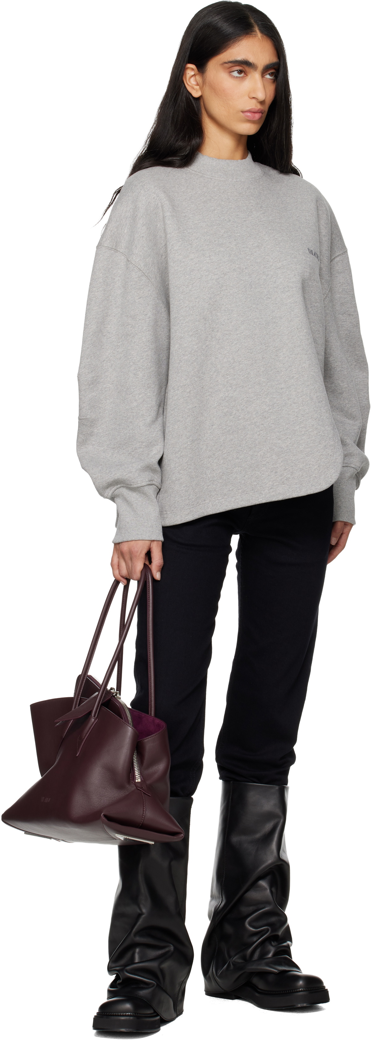 The Attico Gray American Fleece Sweatshirt