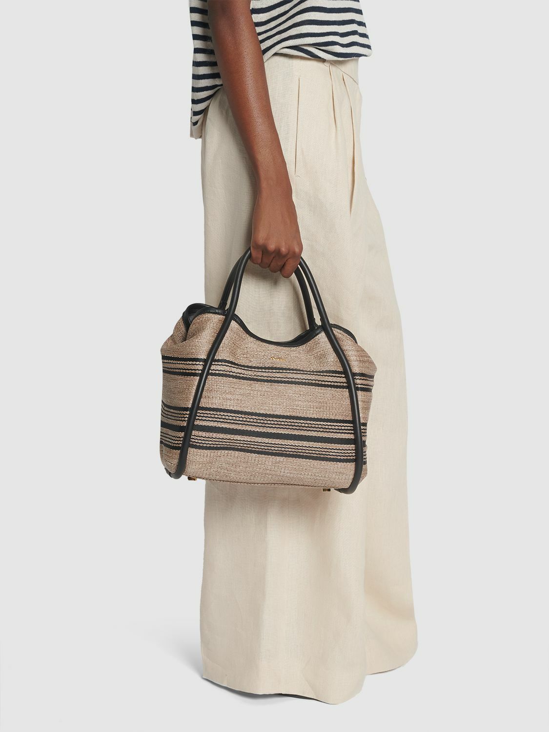 MAX MARA - Small Marine Striped Raffia Effect Bag Max Mara