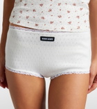 Miu Miu Pointelle cotton micro shorts