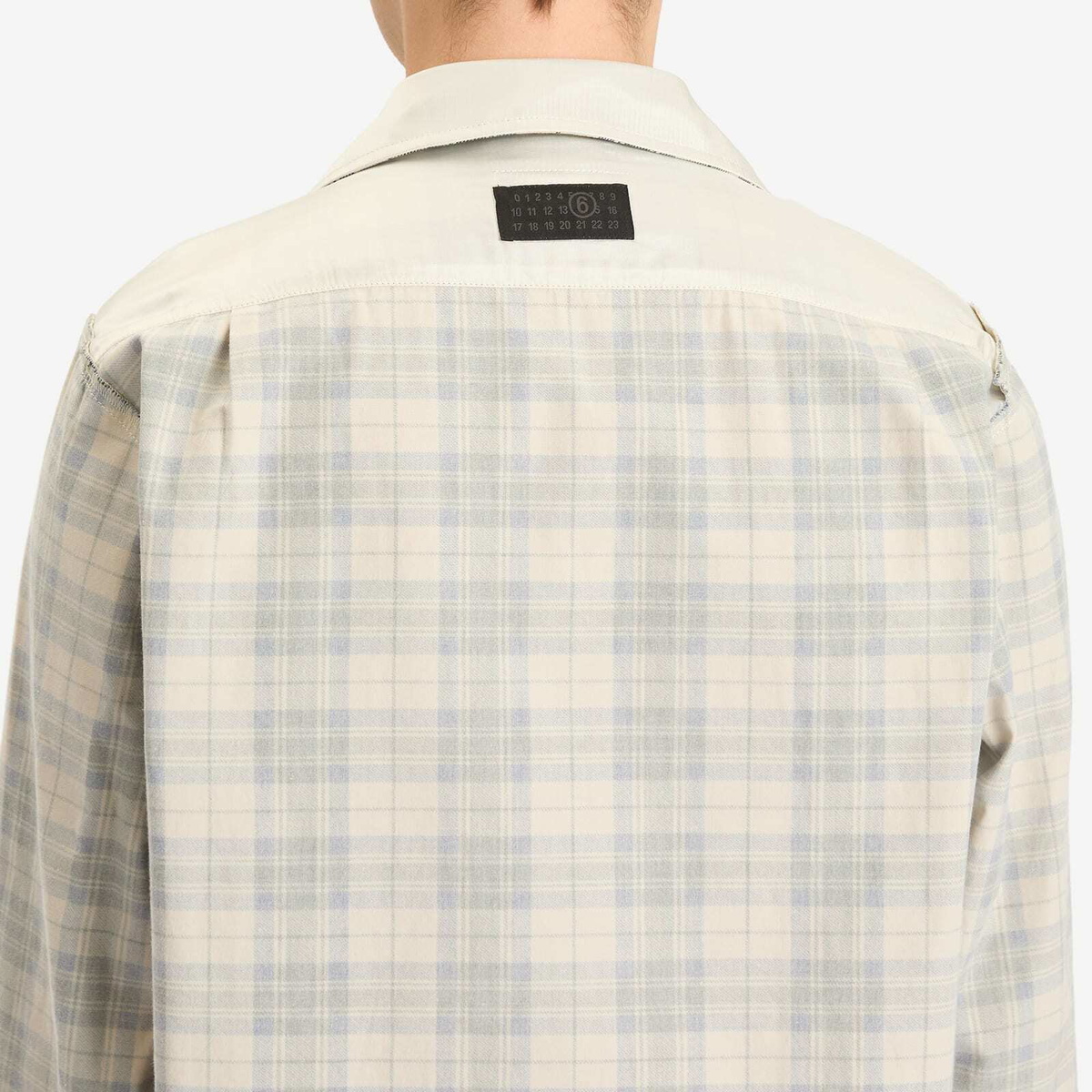 MM6 チェック柄シャツ MM6 Maison Margiela Men's Reversible Plaid Check Shirt in Black