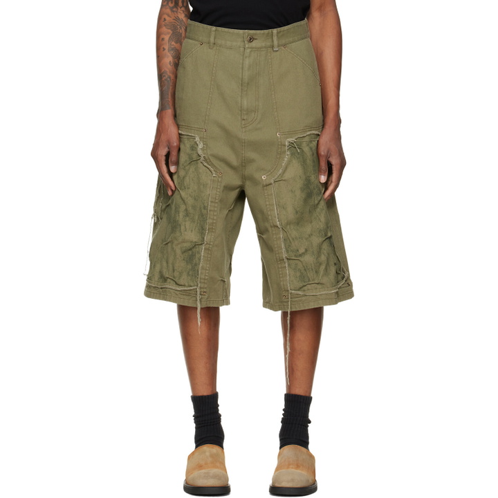 Photo: We11done Green Vintage Pinched Work Cargo Shorts