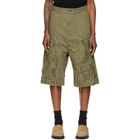 We11done Green Vintage Pinched Work Cargo Shorts