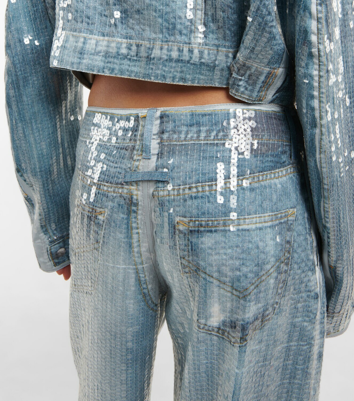 Jean Paul Gaultier - Trompe-l'œil sequined high-rise pants