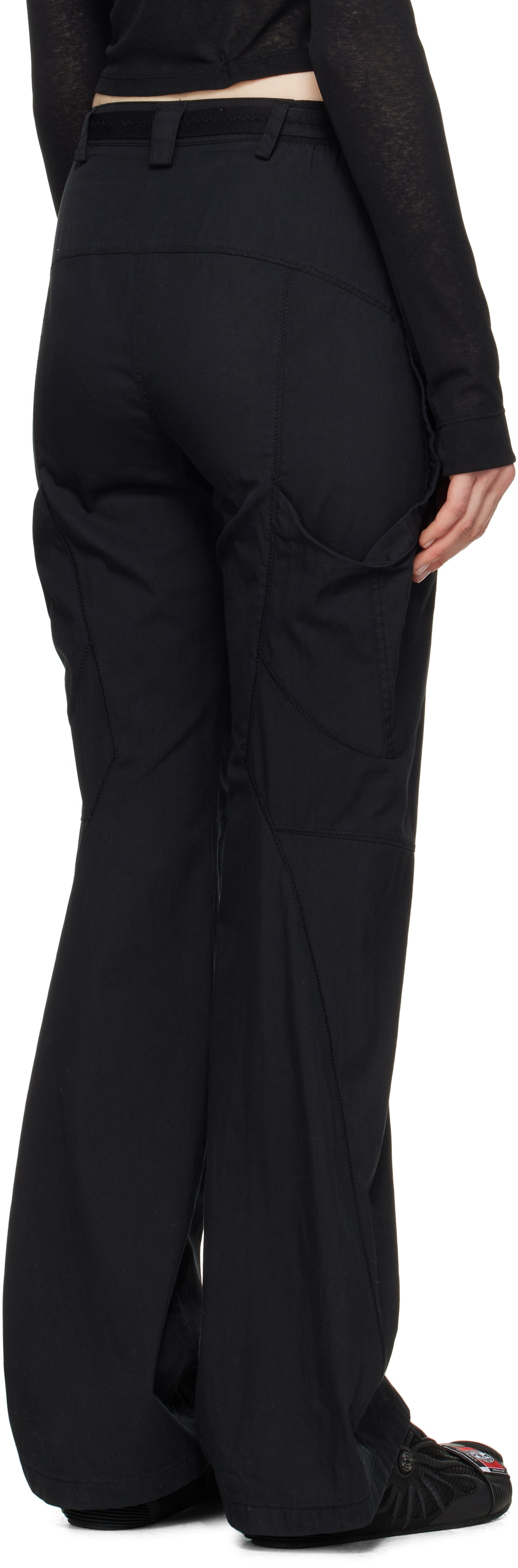 HYEIN SEO Black Low-Rise Belted Trousers