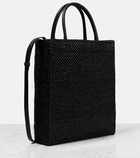 Loewe - Logo leather-trimmed raffia tote bag