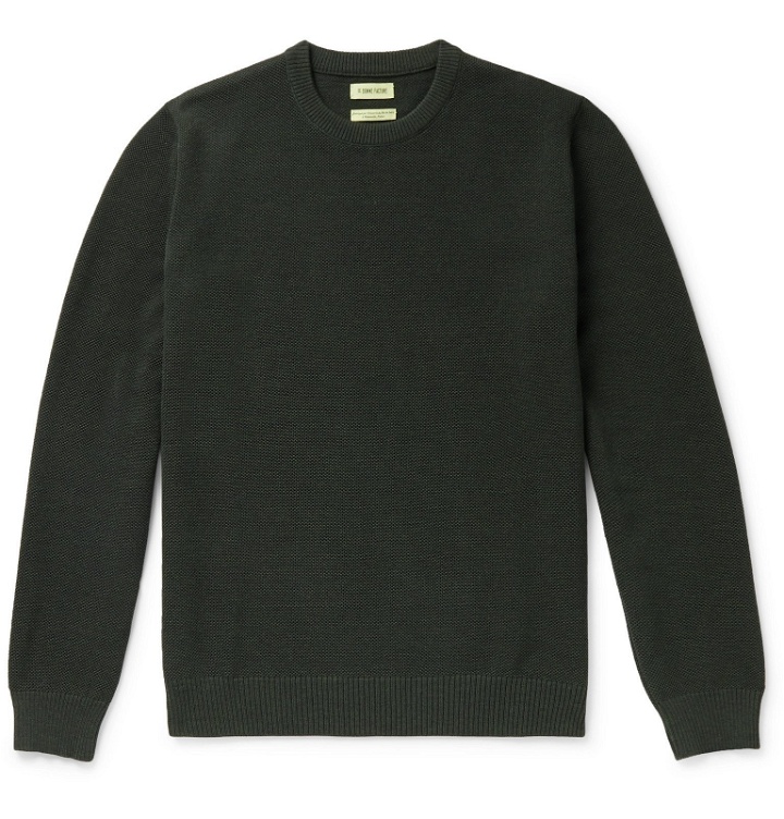 Photo: De Bonne Facture - Merino Wool-Piqué Sweater - Green