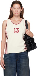 Acne Studios Off-White Embroidered-Logo Tank Top