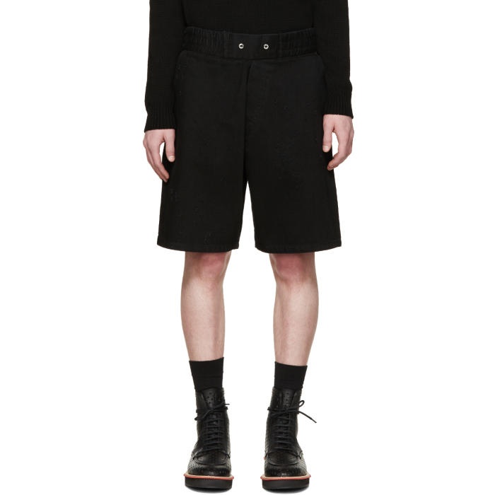 Givenchy Black Distressed Denim Shorts Givenchy