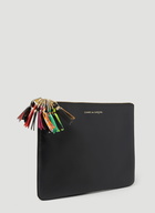 Logo Zipper Pull Wallet in Black