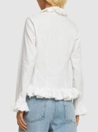 LUDOVIC DE SAINT SERNIN Ruffled Poplin Long Sleeve Shirt