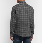 Hugo Boss - Checked Linen Shirt - Gray