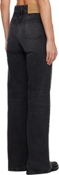 AMI Paris Black Cotton Flare-Fit Jeans