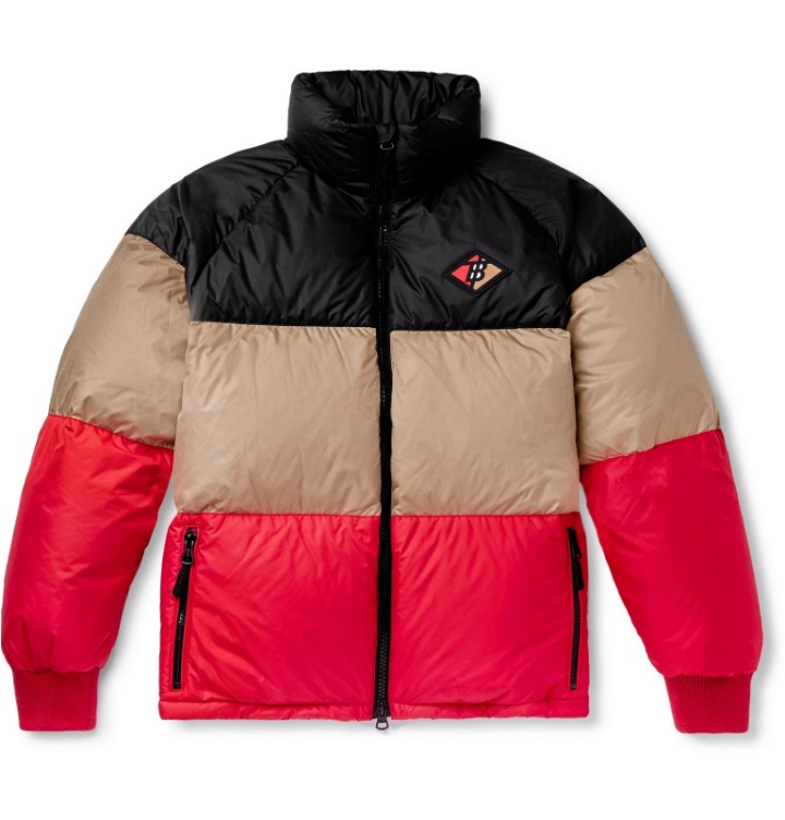 Photo: Burberry - Logo-Appliquéd Colour-Block Shell Down Jacket - Multi