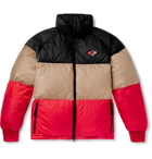 Burberry - Logo-Appliquéd Colour-Block Shell Down Jacket - Multi