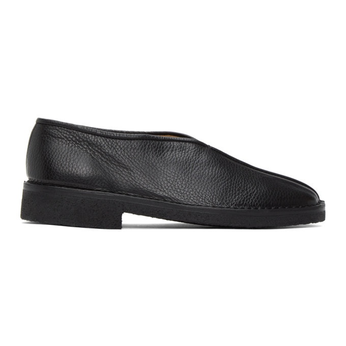 Photo: Lemaire Black Square Toe Slippers
