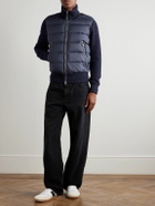 TOM FORD - Leather-Trimmed Quilted Shell and Wool Down Jacket - Blue