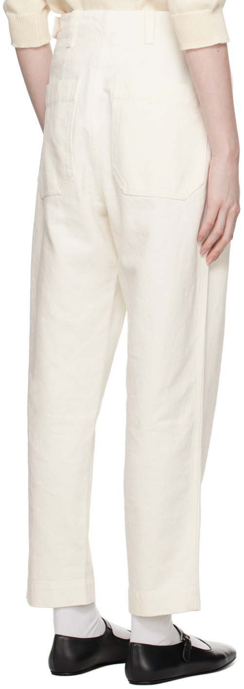Margaret Howell Off-White Tapered Trousers