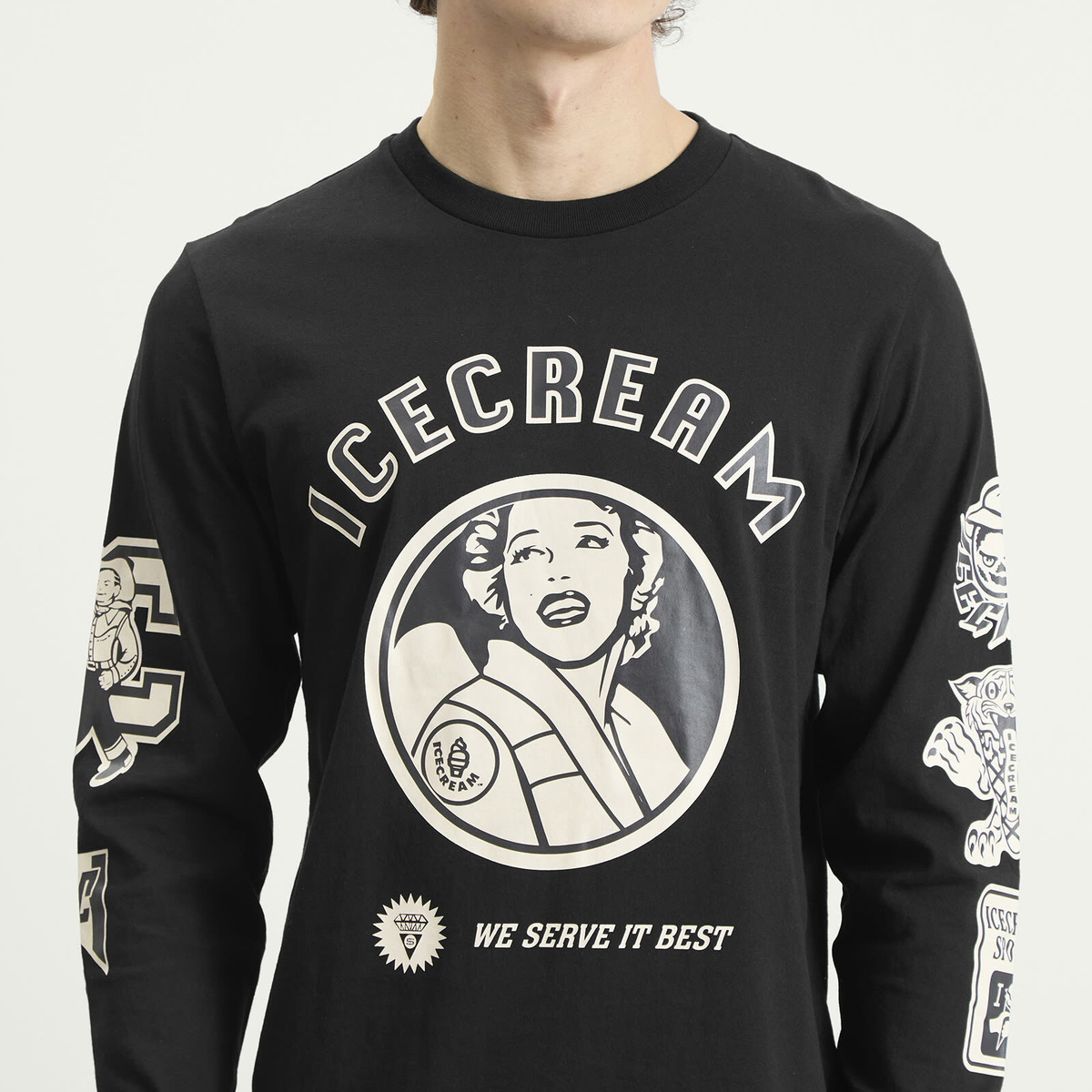 ICECREAM Men's Multi Graphic Longsleeve T-Shirt in Black