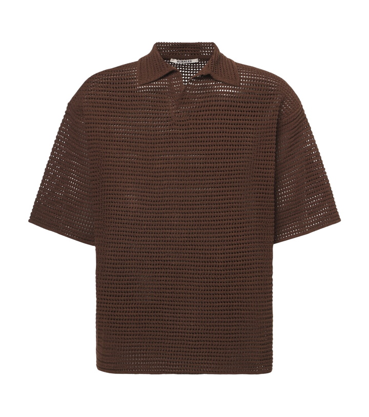 Photo: Auralee Open-knit cotton and silk polo sweater