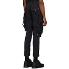 ALMOSTBLACK Navy Strapped Cargo Pants