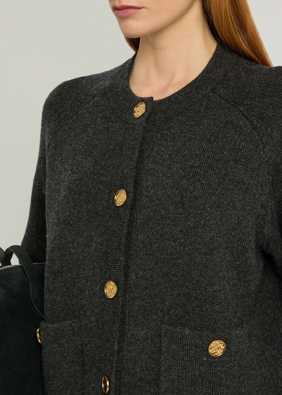 Toteme Wool-blend Cardigan Charcoal