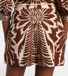 Poupette St Barth Chantal printed belted cotton shorts