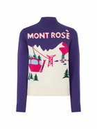 MC2 Saint Barth Woman Crewneck Sweater New Queen With Mont Rosè Postcard Jacquard