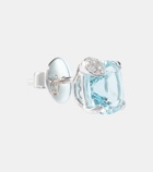Bucherer Fine Jewellery Peekaboo 18kt white gold earrings with aquamarine and diamonds