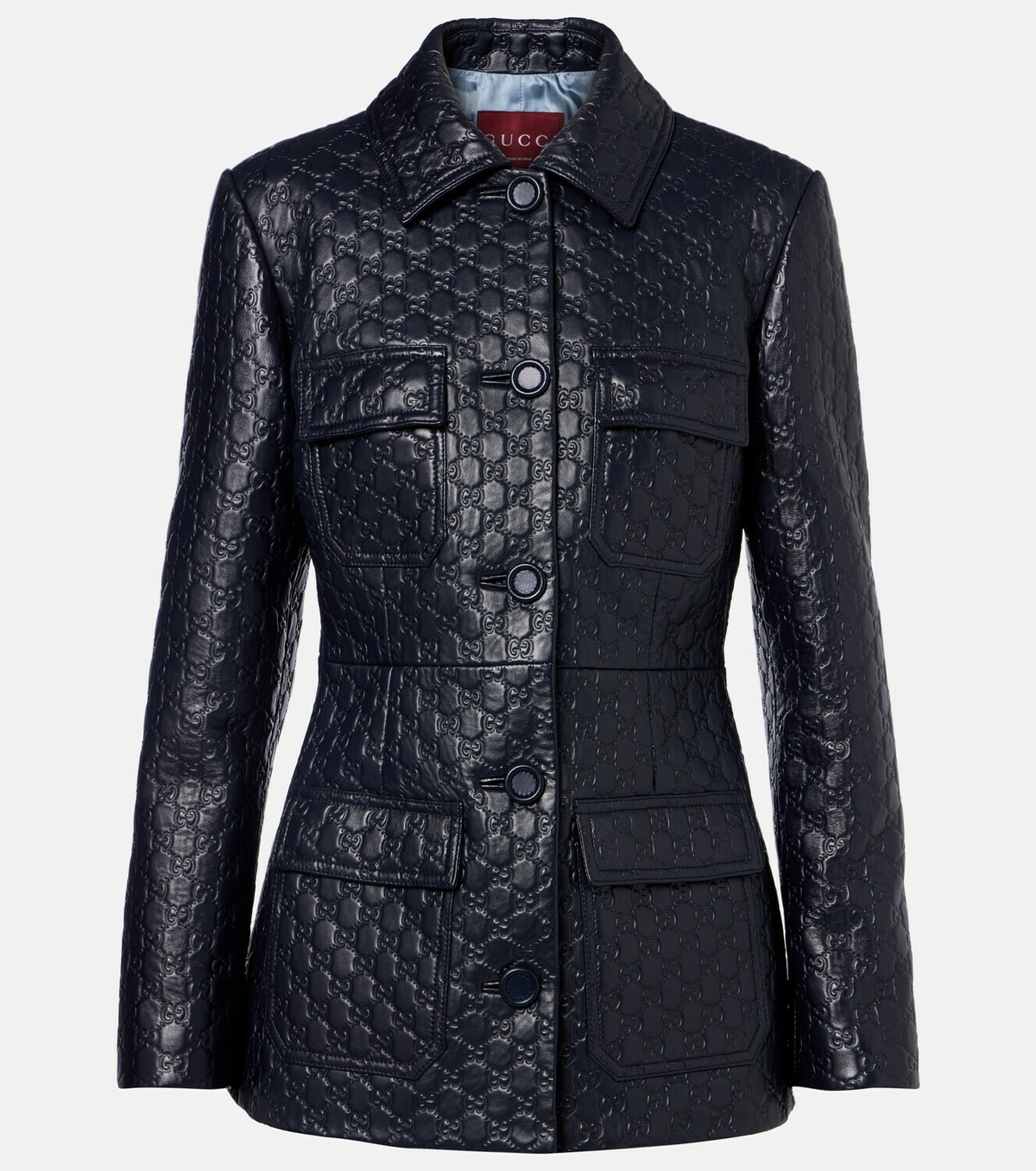 Gucci GG embossed leather jacket