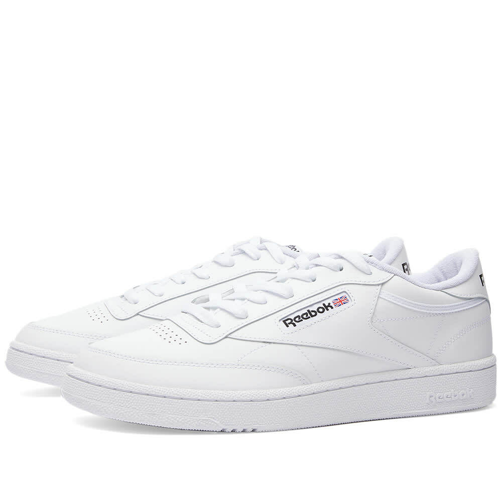 Reebok Men's Club C 85 Sneakers in White/Core Black Reebok