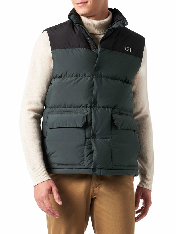 Photo: MC2 Saint Barth Man Down Padded Green Vest With Pockets