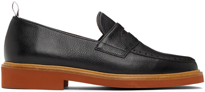 Photo: Thom Browne Black & Tan Pebbled Penny Loafers