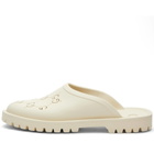 Gucci Men's Ella Embossed GG Trek Slide in White