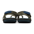 Dries Van Noten Khaki and Blue Criss-Cross Sandals