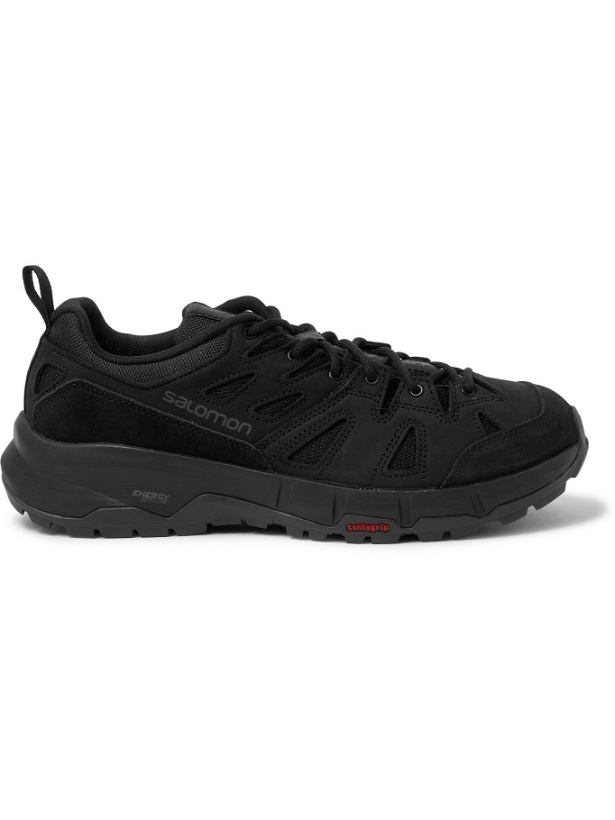 Photo: SALOMON - Odyssey Advance Suede-Trimmed Nubuck and Mesh Sneakers - Black