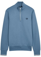 Fred Perry Half-zip Cotton Sweatshirt Blue