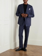Caruso - Slim-Fit Pinstriped Wool Suit Trousers - Blue