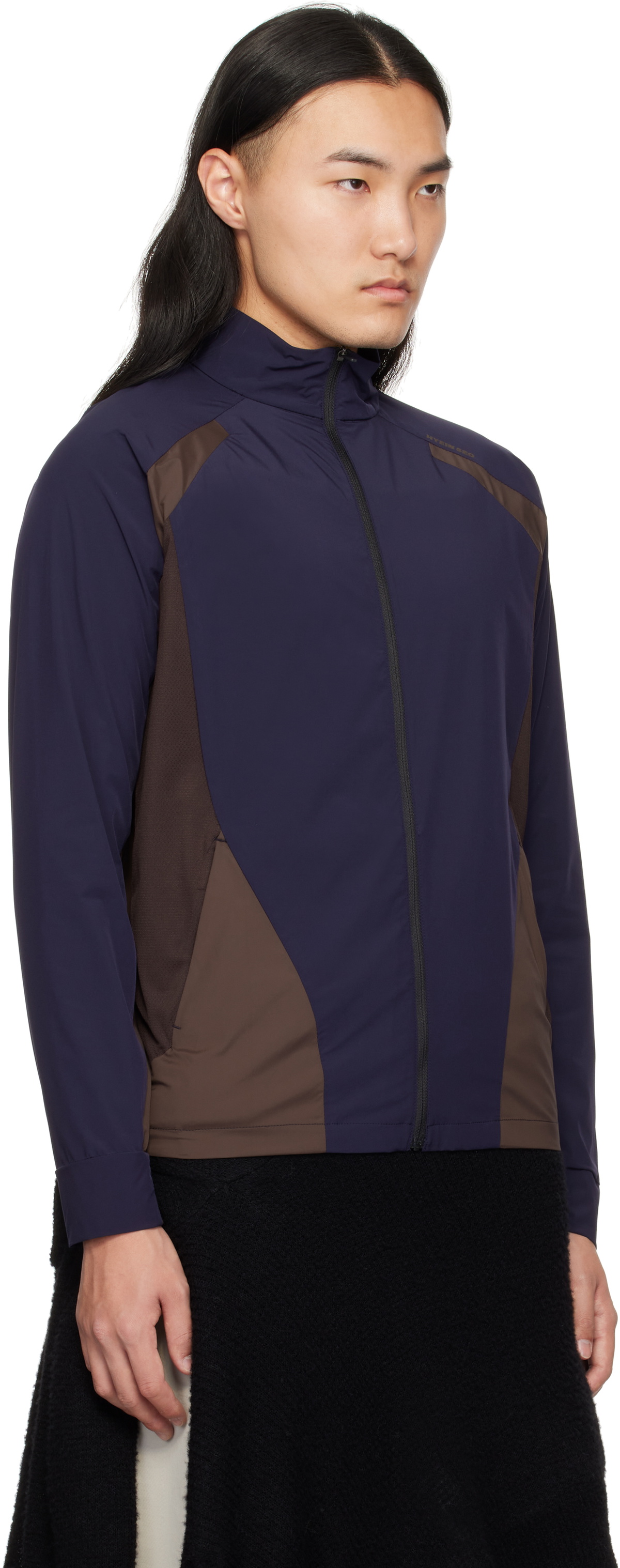 HYEIN SEO Navy & Brown Zip-Up Track Jacket