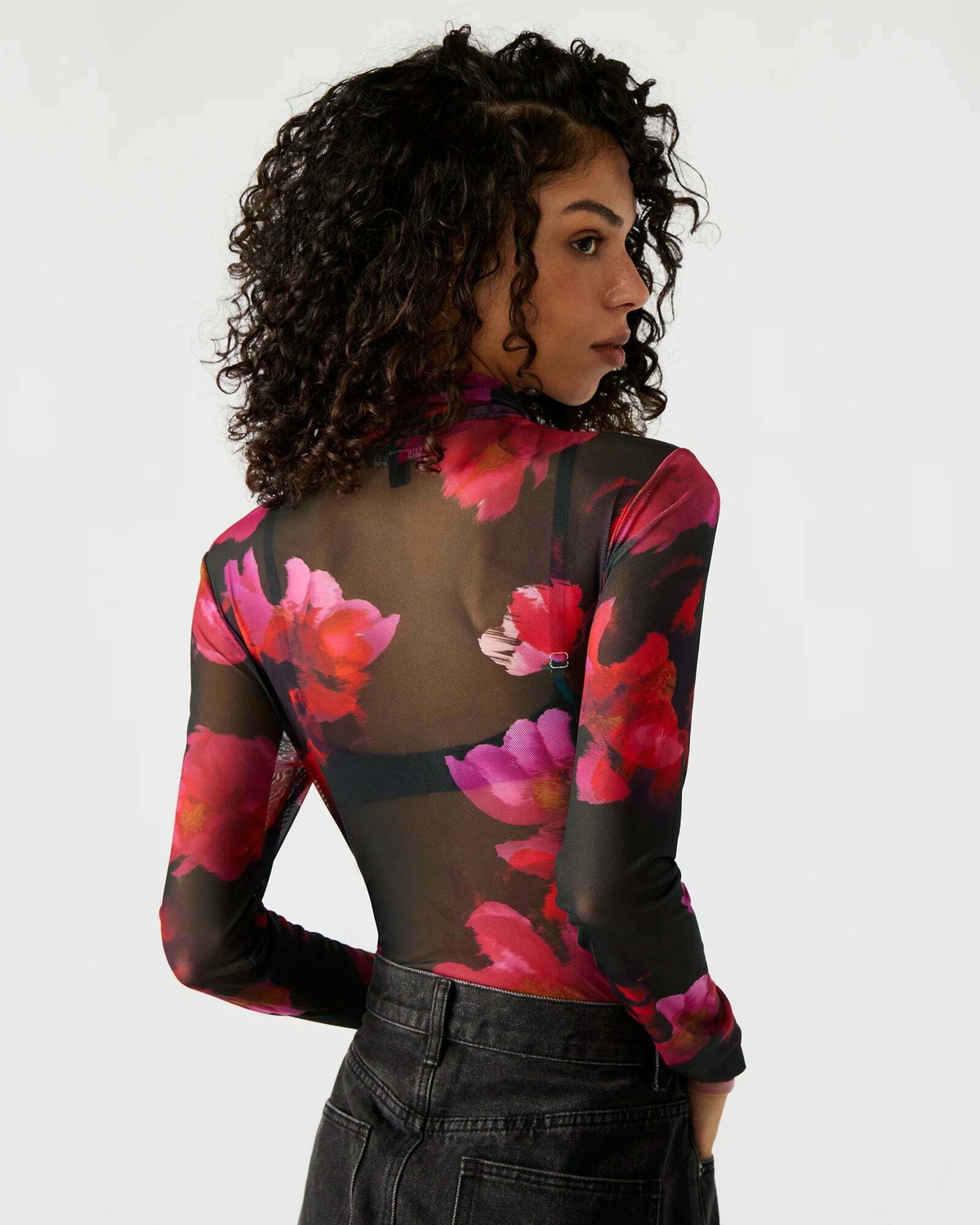 Steve Madden Luella Bodysuit Long Sleeve in Pink